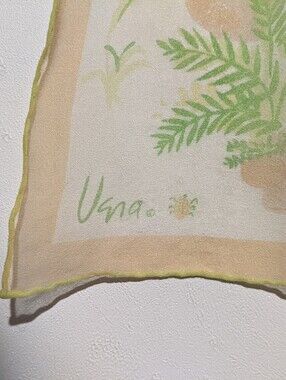 Vintage Vera Neumann Sheer Potted Plant Square Scarf